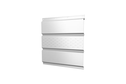 Софит металлический центральная перфорация 0,5 Satin с пленкой RAL 9003 сигнальный белый