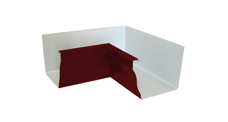 Угол желоба внутренний Vortex 90гр 127мм RAL 3005 красное вино