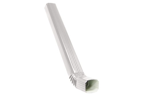 Труба прямоугольная с коленом Vortex 1м RAL 9003 сигнальный белый