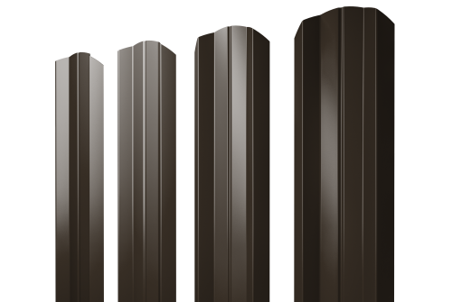 Штакетник М-образный А фигурный 0.45 PE RR 32 темно-коричневый