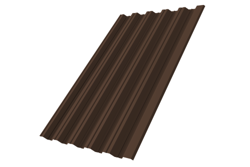 Профнастил HC35R 0,5 GreenCoat Pural BT RR 887 шоколадно-коричневый (RAL 8017 шоколад)